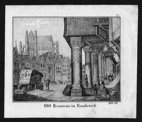 Beauvais Oise Lithographie Lithograph