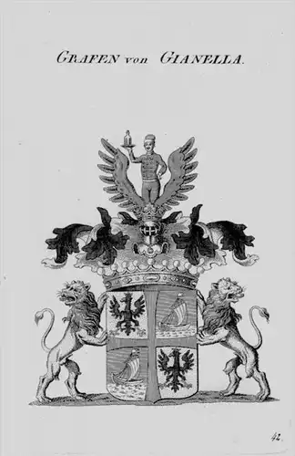 Gianella Wappen Adel coat of arms heraldry Heraldik crest Kupferstich