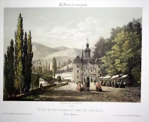 - Lestelle-Bétharram Pyrénées Lithographie couleur lithograph