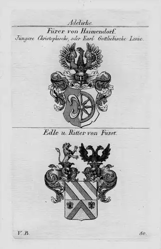 Fürer Haimendorf Fürst Wappen Adel coat of arms heraldry Kupferstich