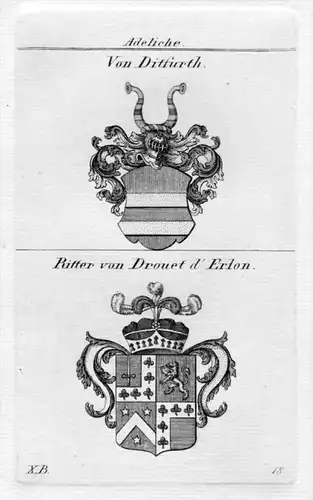 Dietfurth Drouet Erlon Wappen coat of arms heraldry Heraldik Kupferstich
