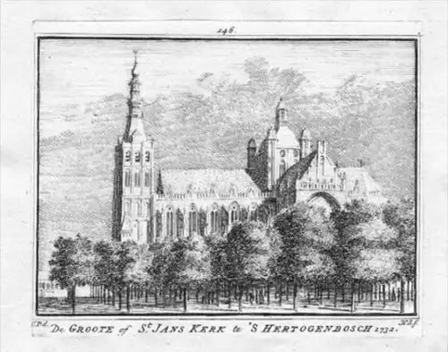 s'Hertogenbosch Kerk Holland engraving Kupferstich gravure