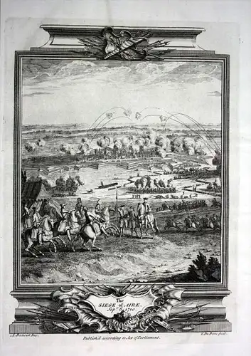 Siege de Aire sur la Lys 1710 Belagerung gravure Kupferstich map