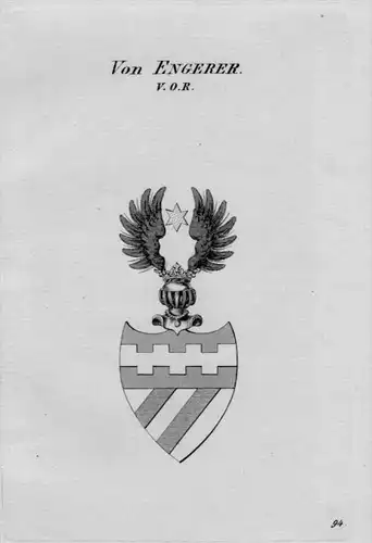 Von Engerer Wappen Adel coat of arms heraldry Heraldik crest Kupferstich