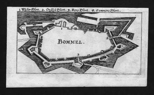 Zaltbommel Gelderland plan Kupferstich Riegel