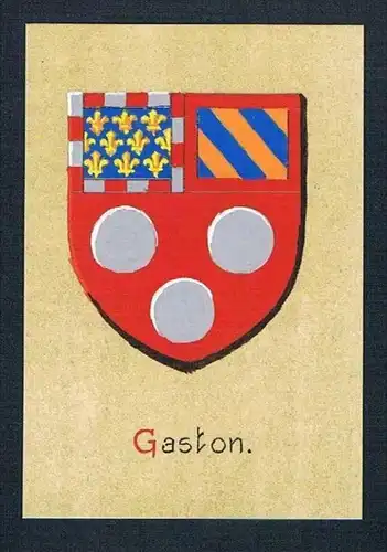 19. / 20. Jh. - Gaston Blason Aquarelle coat of arms Wappen Heraldik