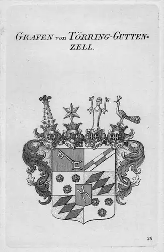 Törring Guttenzell Wappen Adel coat of arms heraldry Heraldik Kupferstich