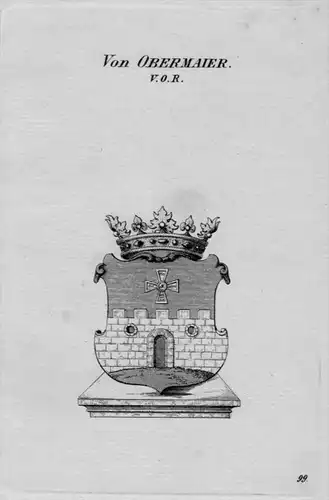 Obermaier Wappen Adel coat of arms heraldry Heraldik crest Kupferstich