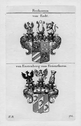Erdt Erstenberg Wappen Adel coat of arms Heraldik crest Kupferstich