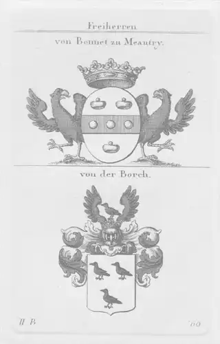 Bonnet Meautry Borch Wappen Adel coat of arms heraldry Heraldik Kupferstich
