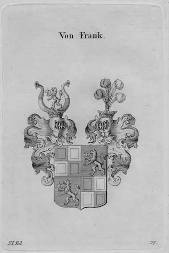 Frank Wappen Adel coat of arms heraldry Heraldik crest Kupferstich