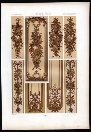 18th century ornament ornaments color Lithograph chromo litho
