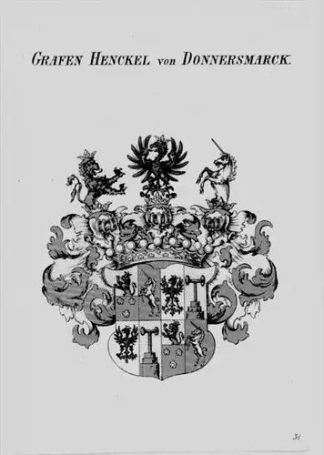 Henckel von Donnersmarck Wappen Adel coat of arms heraldry Heraldik crest Kupferstich