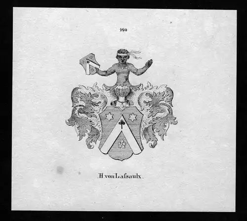 von Lasaulx Wappen Adel coat of arms heraldry Heraldik Lithographie