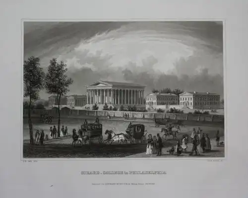 Girard College Philadelphia USA Amerika America  engraving