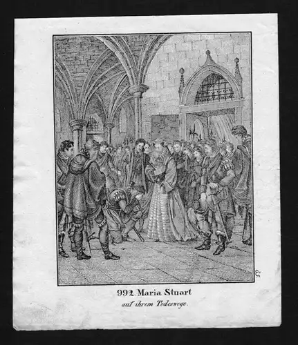 Maria Stuart Queen Mary Scotland Lithographie Lithograph