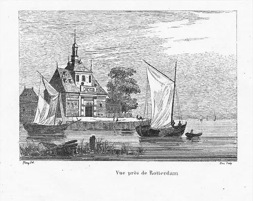 Rotterdam Ansicht Holland Nederland engraving Original