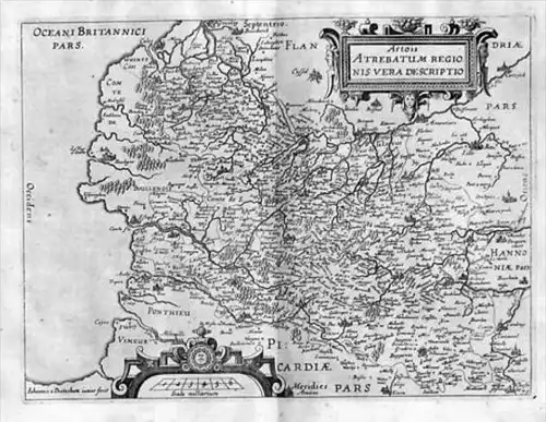Artois France Carte Gravure estampe Kupferstich map  carte