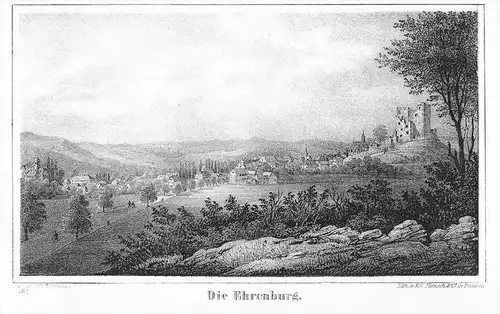 Ehrenburg Mosel Rheinland-Pfalz Original Lithographie