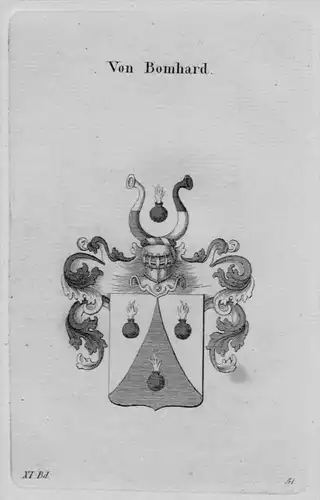 Bomhard Wappen Adel coat of arms heraldry Heraldik crest Kupferstich