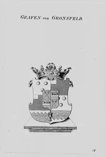 Gronsfeld Wappen Adel coat of arms heraldry Heraldik crest Kupferstich