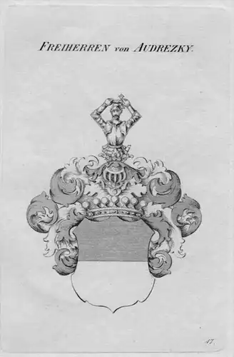Audrezky Wappen Adel coat of arms heraldry Heraldik crest Kupferstich