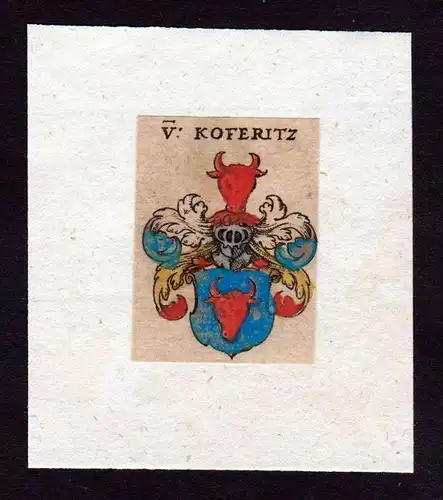 . von Koferitz Koferiß Wappen coat of arms heraldry Heraldik Kupferstich