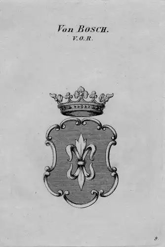 Von Bosch Wappen Adel coat of arms heraldry Heraldik crest Kupferstich