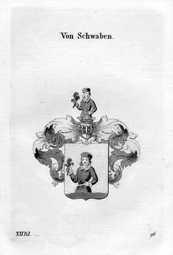 Schwaben Adel Wappen coat of arms heraldry Heraldik Kupferstich