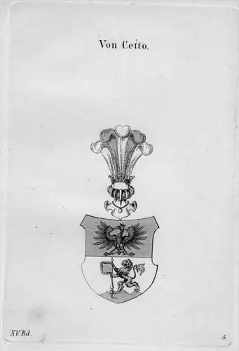 Cetto Wappen Adel coat of arms heraldry Heraldik crest Kupferstich