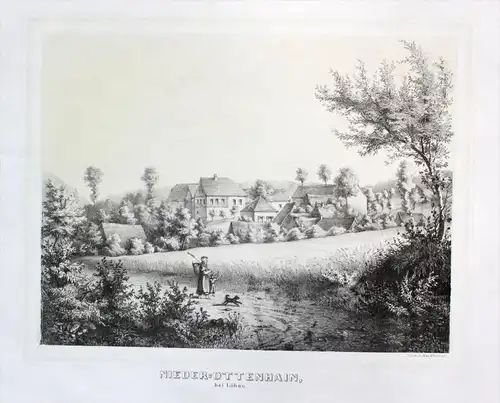 Ottenhain Kottmar LK Görlitz Oberlausitz Lithographie Poenicke