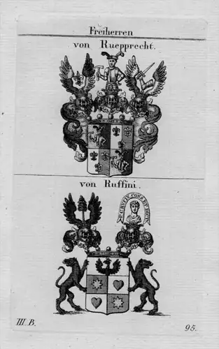 Ruepprecht Ruffini Wappen Adel coat of arms heraldry Kupferstich