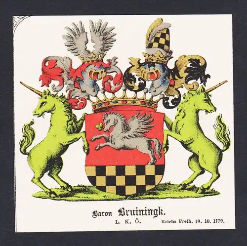 . von Bruiningk Wappen Heraldik coat of arms heraldry Litho
