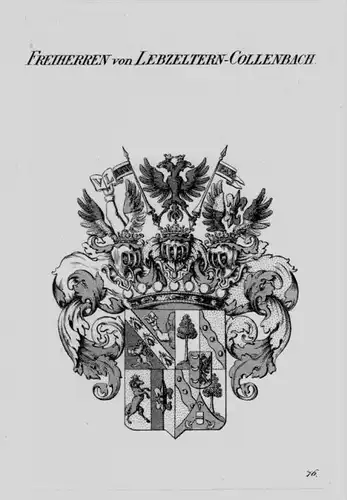 Lebzeltern-Collenbach Wappen Adel coat of arms heraldryHeraldik Kupferstich