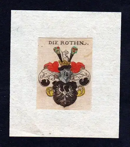 h. Rot Roth Rothn Wappen coat of arms heraldry Heraldik Kupferstich