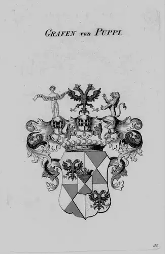 Puppi Wappen Adel coat of arms heraldry Heraldik crest Kupferstich