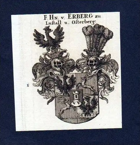 Freiherren von Erberg Kupferstich Wappen