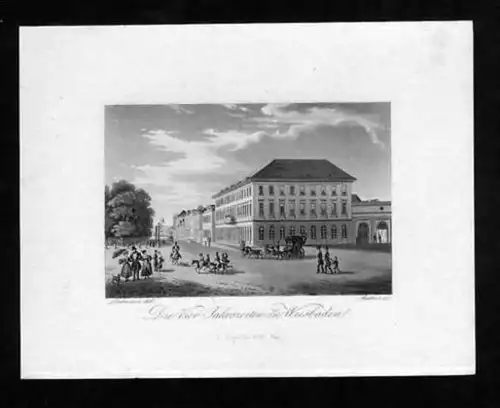 Wiesbaden Gasthaus Vier Jahreszeiten Aquatinta