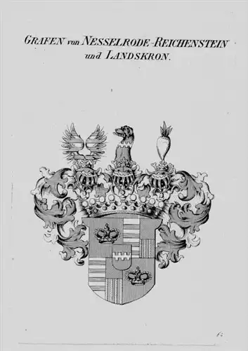 Nesselrode Reichenstein Landskron Wappen coat of arms Heraldik Kupferstich