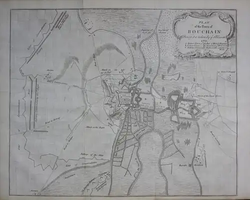 Bouchain map carte battle bataille gravure Kupferstich engraving