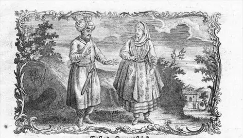 Tartary Uzbekistan costum engraving Kupferstich