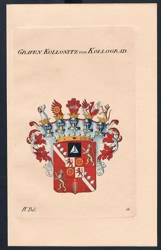 Grafen Kollonitz von Kollograd Wappen Kupferstich Genealogie Heraldik