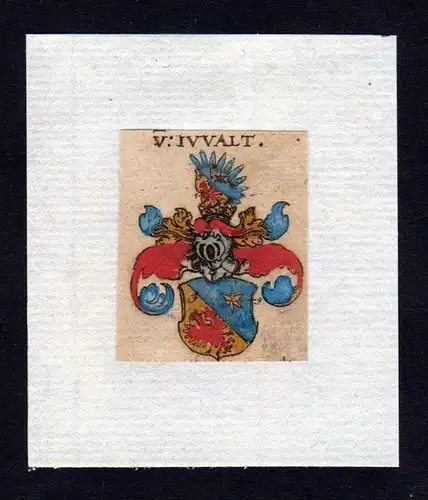 h. von Juvalt Wappen Adel coat of arms heraldry Heraldik Kupferstich