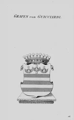 Guicciardi Wappen Adel coat of arms heraldry Heraldik crest Kupferstich