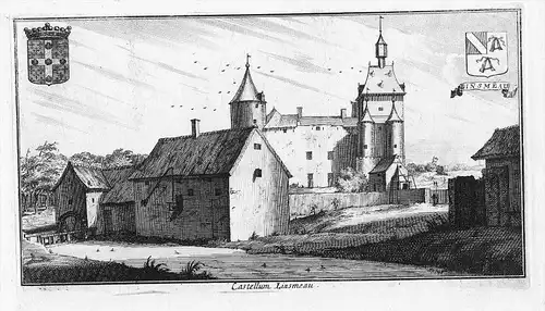 Kasteel Linsmeel Helecine Waals-Brabant gravure