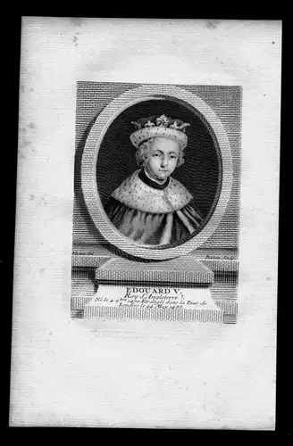 Eduard V Prince of Wales England Great Britain Kupferstich Portrait