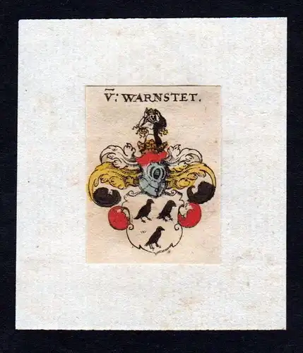 h. von Warnstet Warnstett Wappen coat of arms heraldry Heraldik Kupferstich