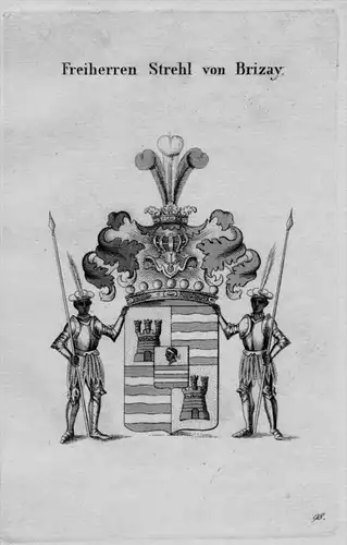Brizay Wappen Adel coat of arms heraldry Heraldik crest  Kupferstich