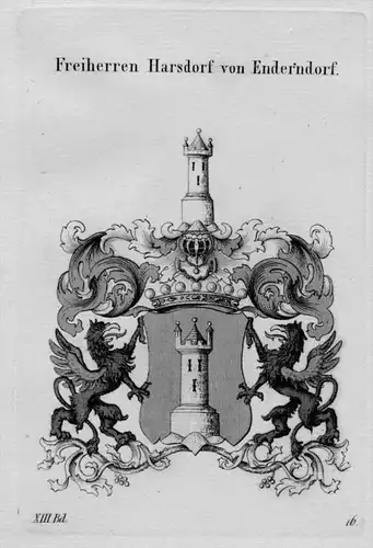 Harsdorf Enderndorf Wappen Adel coat of arms Heraldik crest Kupferstich