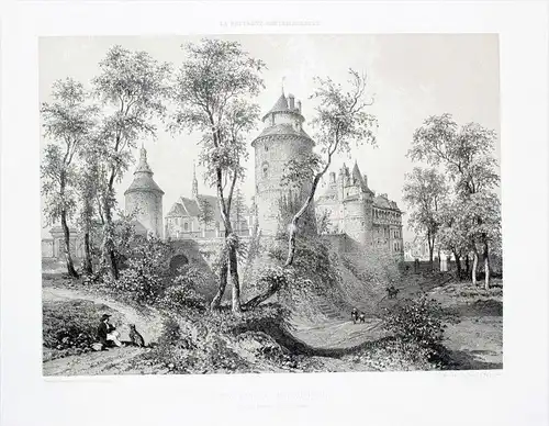 Chateau de Chateaugiron Lithographie Benoist